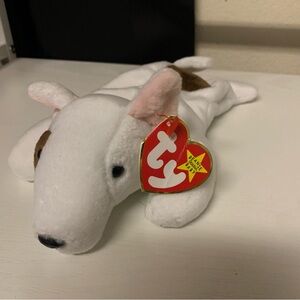 Ty Butch Bull Terrier Plush with White and Brown